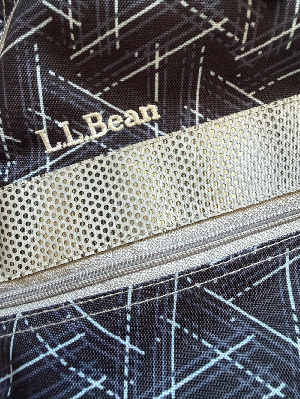 LL Bean Large Geometric Black Backpack Deluxe Book Pack 37L - Picture 2 of 14